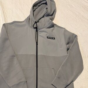 Hollister Men’s Gray Hooded Zip Up Jacket